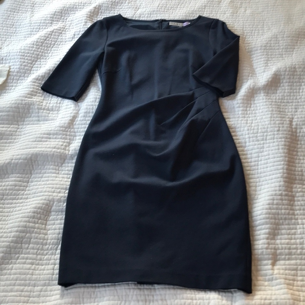 Slate blue ruched dress